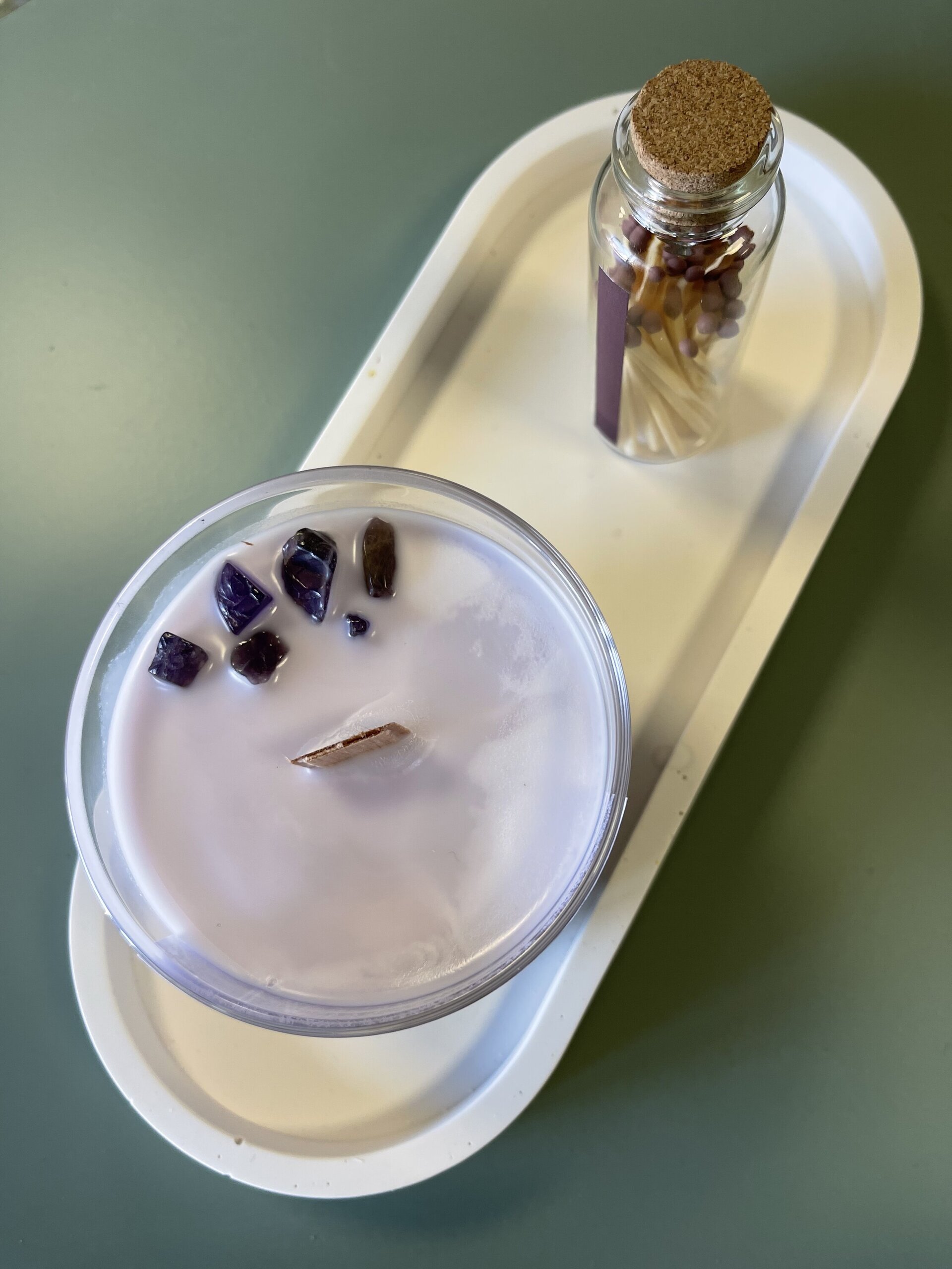 Vela aroma lavanda con amatista. - 2