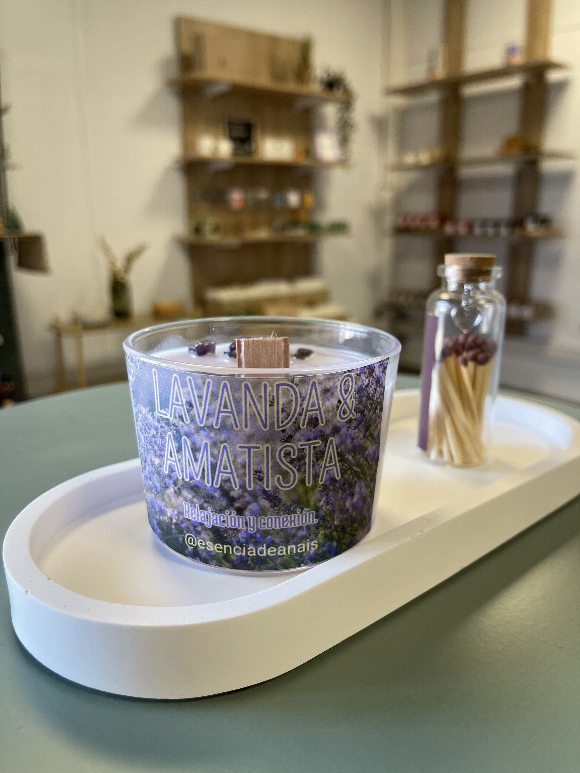 Vela aroma lavanda con amatista. - 3