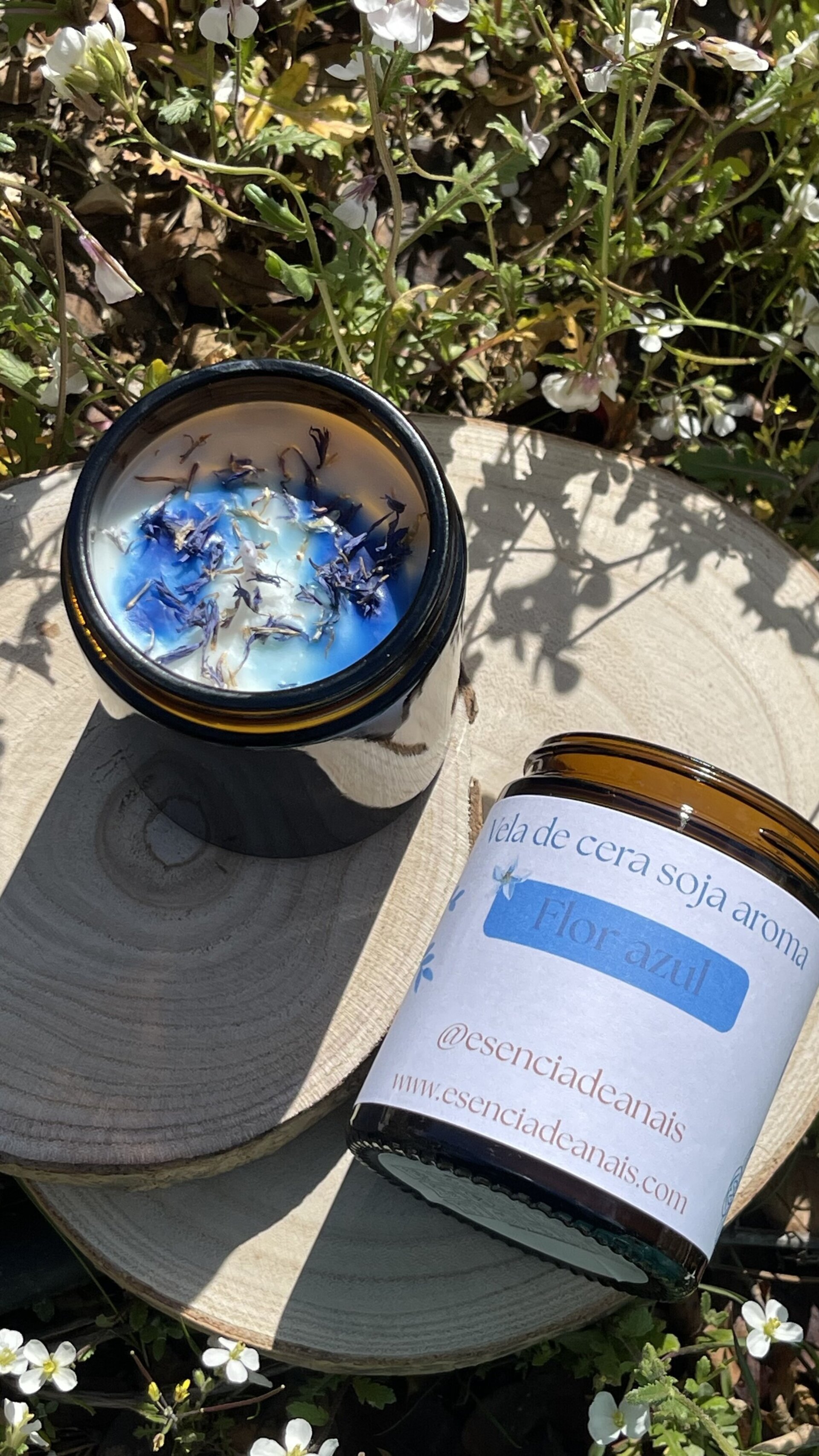 Vela flor azul. - 1